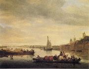 Saloman van Ruysdael The Crossing at Nimwegen oil painting